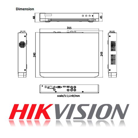 DVR 4 Canales Turbo HD Pentahibrido Hikvision AcuSense 1U-6