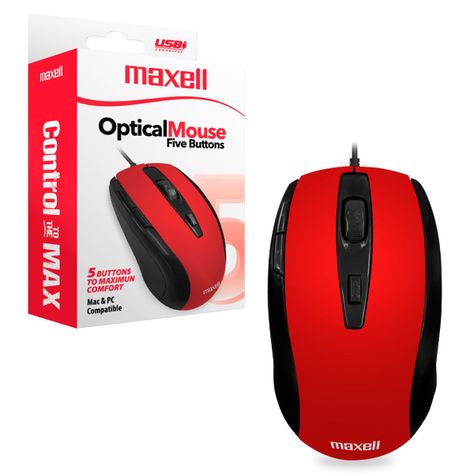 Mouse USB Maxell Optico MOWR-105 Ergonomico Sensor 1600dpi-0