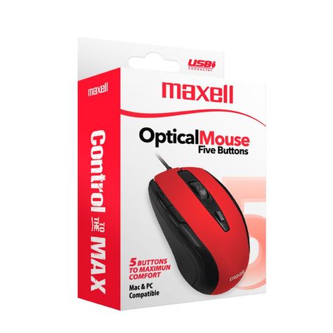 Mouse USB Maxell Optico MOWR-105 Ergonomico Sensor 1600dpi-3
