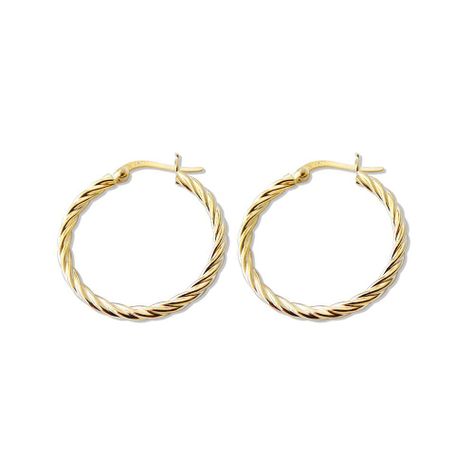 Aros Argollas De Plata Baño De Oro Concon 30mm - Mabelita-0
