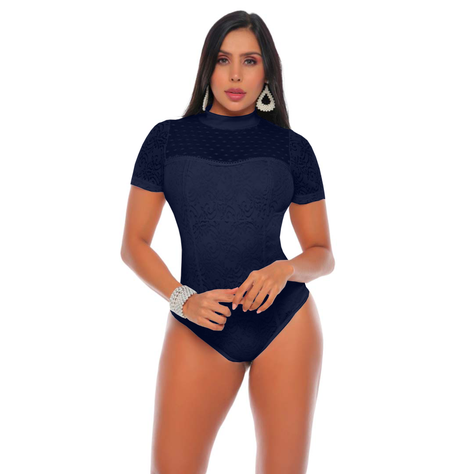 Body Moldeador con faja interna en Powernet, diseño blonda-0