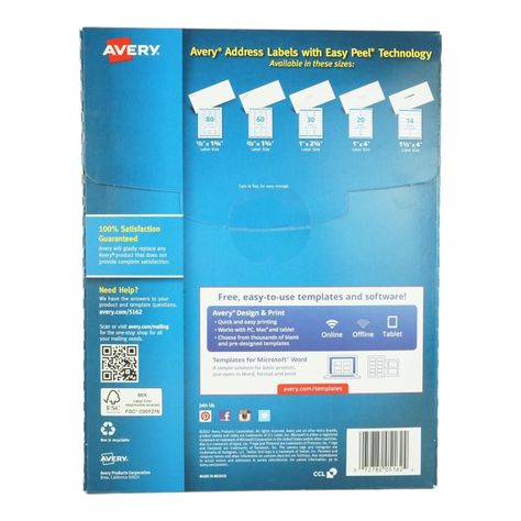1400 ETIQUETAS AUTOADHESIVA AVERY 5162 - 100HJS CARTA BL-1