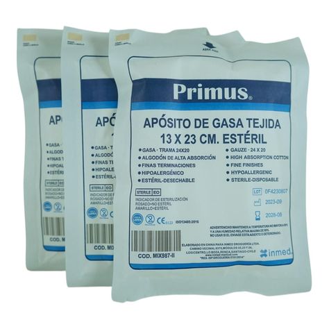 APOSITO DE GASA TEJIDA 13X23CM ESTERIL 10 UNIDADES-2