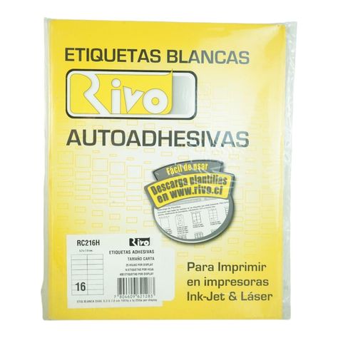 400 ETIQUETAS 5,3X7CM RIVO RC216H 25HJS CARTA BLANCO-0