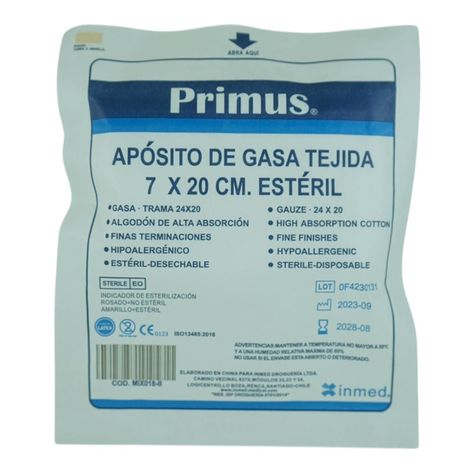 APOSITO DE GASA TEJIDA 7X20CM ESTERIL 50 UNIDADES-0
