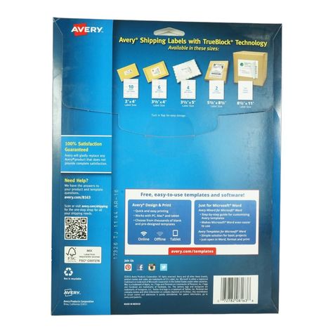 250 ETIQUETAS 2X4” AVERY 8163 - 25HJS CARTA BLANCO-1