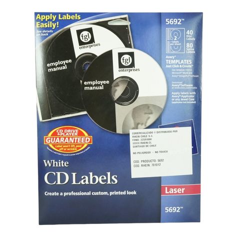 40 ETIQUETAS PARA CD AVERY 5962 - 20HJS CARTA BLANCO-0