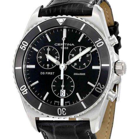 Certina Ds First Ceramico Cronografo Esfera Negra-0