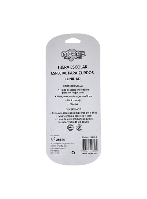 Pack 12 Tijeras Escolares Especiales Zurdo Proarte-3