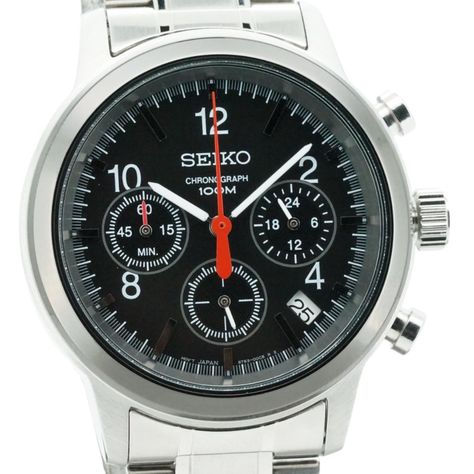 Reloj Seiko Cronografo Esfera Negra 100m SSB011-0