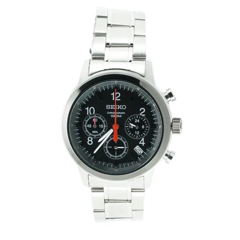 Reloj Seiko Cronografo Esfera Negra 100m SSB011-1