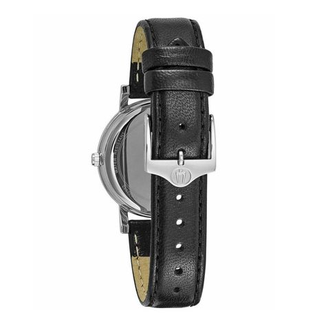 Reloj Bulova Crystal Mujer Cuarzo Esfera Negra 96l246-2