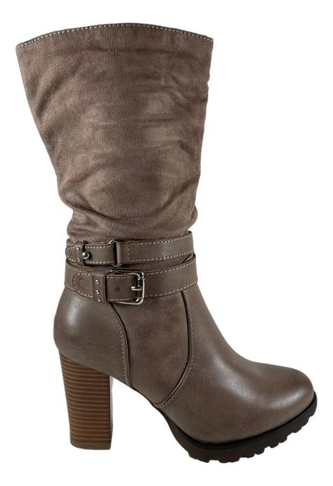 Botin Mujer Via Uno Color Taupe Forro Textil-0