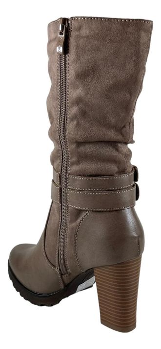 Botin Mujer Via Uno Color Taupe Forro Textil-3