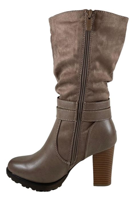 Botin Mujer Via Uno Color Taupe Forro Textil-4