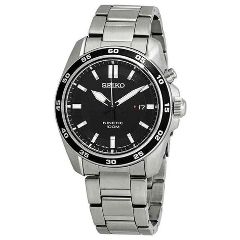 Reloj Seiko Kinetic Esfera Negra Auto-cuarzo-1