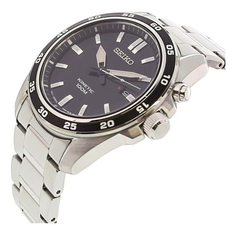 Reloj Seiko Kinetic Esfera Negra Auto-cuarzo-3