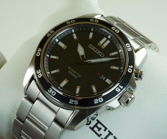 Reloj Seiko Kinetic Esfera Negra Auto-cuarzo-5