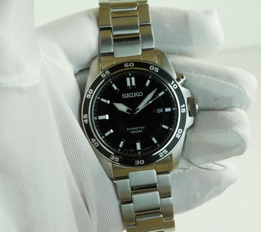 Reloj Seiko Kinetic Esfera Negra Auto-cuarzo-6
