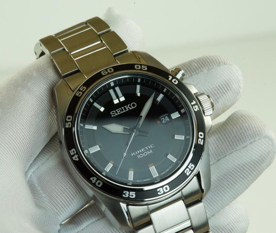 Reloj Seiko Kinetic Esfera Negra Auto-cuarzo-7
