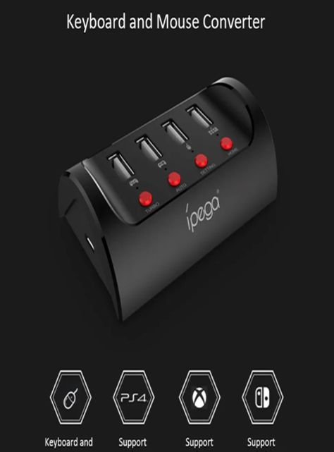Adaptador Usb Para Teclado Y Mouse Ps4 N-switch Ipega 9133-4