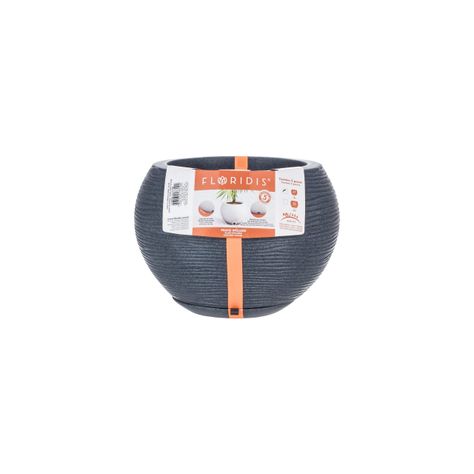 MACETERO FLORIDIS FLORENCIA GRAFITO 24CM CON PLATO-1