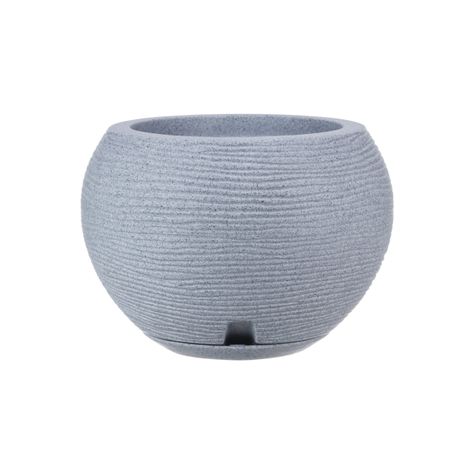 MACETERO FLORIDIS FLORENCIA GRIS CLARO 24CM CON PLATO-1