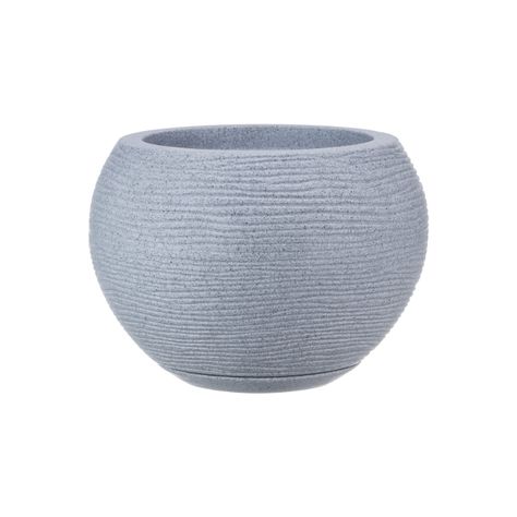 MACETERO FLORIDIS FLORENCIA GRIS CLARO 24CM CON PLATO-0