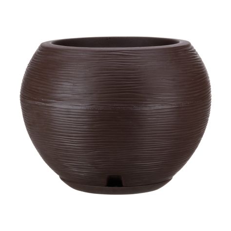 MACETERO FLORIDIS FLORENCIA CAFÉ 32CM CON PLATO-0