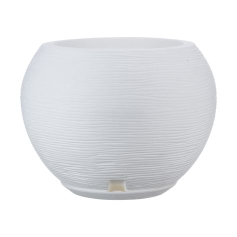 MACETERO FLORIDIS FLORENCIA BLANCO 32CM CON PLATO-0