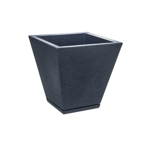 MACETERO FLORIDIS ZURIQUE GRAFITO 34CM CON PLATO-0