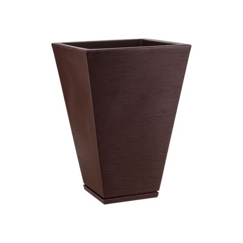 MACETERO FLORIDIS ZURIQUE CAFÉ 55CM CON PLATO-1