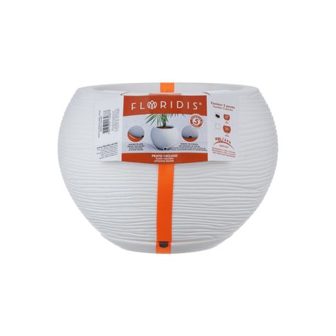 MACETERO FLORIDIS FLORENCIA BLANCO 19CM CON PLATO-1