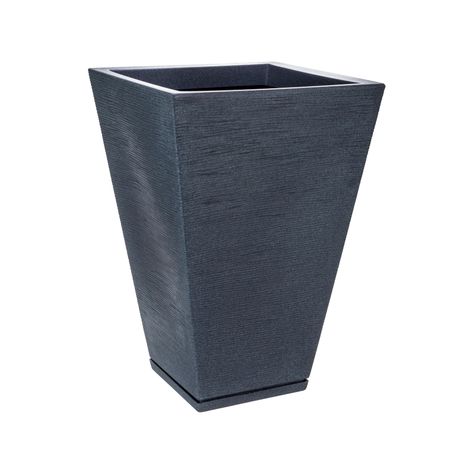 MACETERO FLORIDIS ZURIQUE GRAFITO 55CM CON PLATO-0