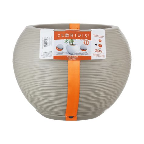MACETERO FLORIDIS FLORENCIA BEIGE 24CM CON PLATO-1