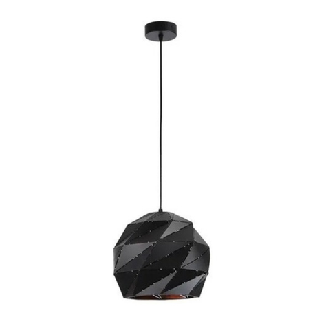 Lampara Colgante Negra Moderna Diseño Metal Con Ampolleta-2