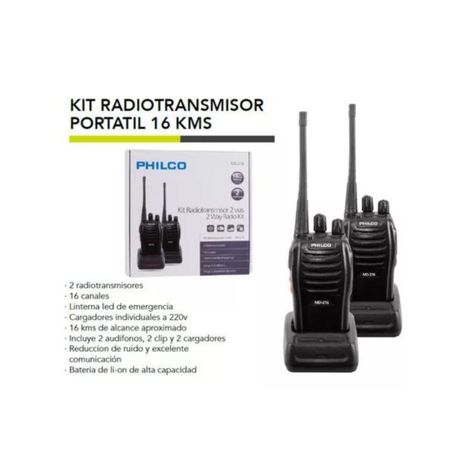 Radiotransmisor Portátil 16 Kms Philco Md-216 Walkie Talkie-1