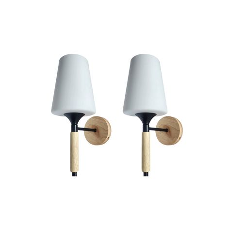 PACK 2 LAMPARA APLIQUE SIMPLE PORTA AMPOLLETA E27 LUSITANIA-0