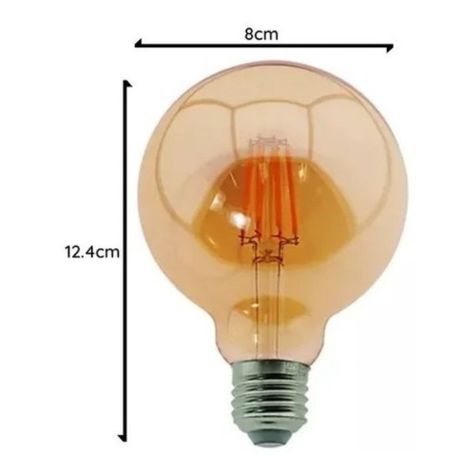 Pack 6 Ampolletas Led G80Globo/Vintage Filamento 8w E27-4