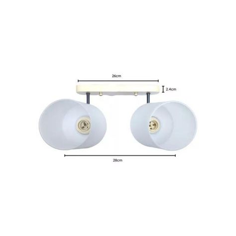 PACK 2 LAMPARA APLIQUE DOBLE PORTA AMPOLLETA E27 LUSITANIA-3