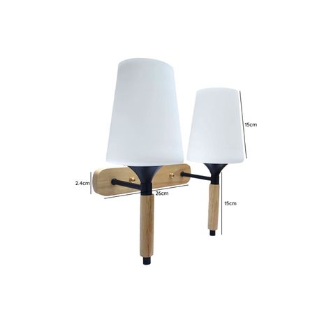 PACK 2 LAMPARA APLIQUE DOBLE PORTA AMPOLLETA E27 LUSITANIA-4