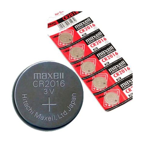 Blíster Pilas Botón Maxell CR2016 5 unidades 3V-0
