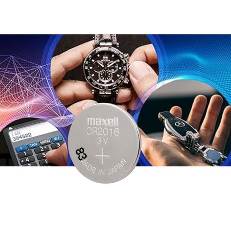 Blíster Pilas Botón Maxell CR2016 5 unidades 3V-1