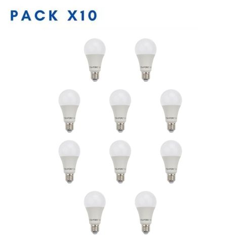 Pack X10 Ampolletas Led Base Rosca Normal E27 15w Sec-1