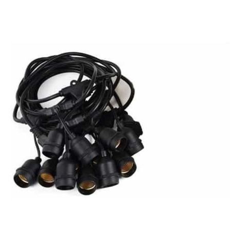 Guirnalda Led Exterior 10m De 10 Soquete E27 Sin Ampolleta-1