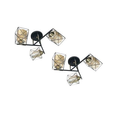 PACK 2 APLIQUE  COBRE TRIPLE E27 LED ZIBAL KONNERGIE DEUS-0