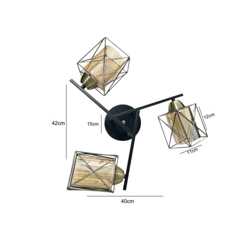 PACK 2 APLIQUE  COBRE TRIPLE E27 LED ZIBAL KONNERGIE DEUS-3