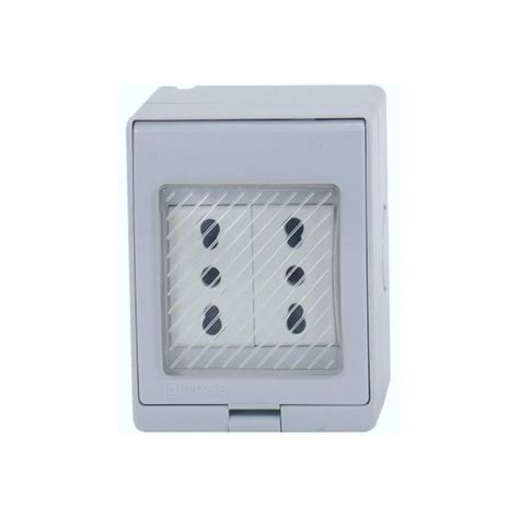 Tomacorriente Doble 10/16a Hydrobox Exterior Ip55 250v Sec-1