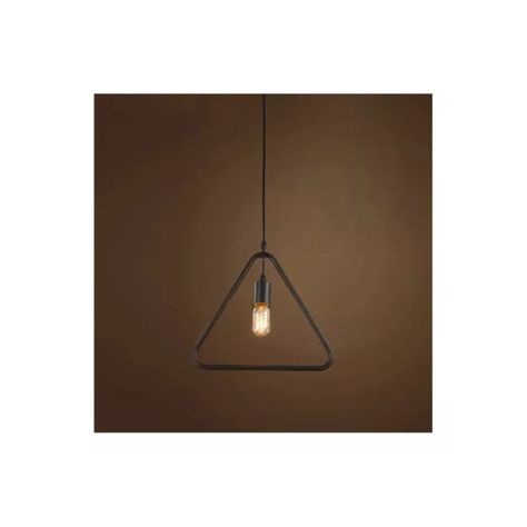 Lampara Colgante De Fierro Triangulo Vintage  E27-3