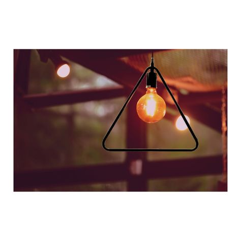 Lampara Colgante De Fierro Triangulo Vintage  E27-1